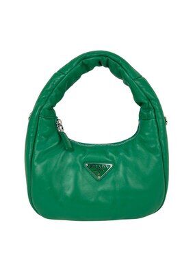 Prada Soft Nappa Leather Mini Padded Green Hand Bag
